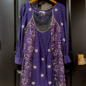 Floreat Anthropologie Embroidered Floral Dress